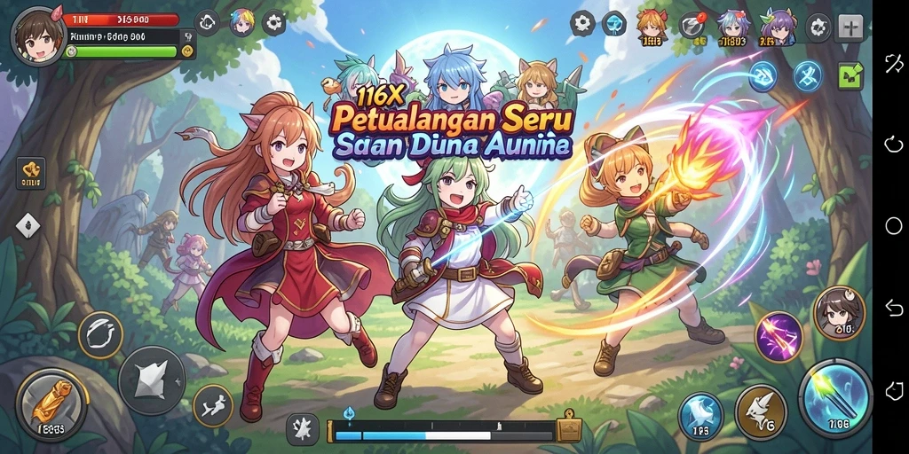 Tampilan gameplay menarik dari 116X yang penuh warna dan seru.