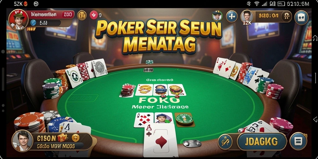 Tampilan gameplay 5ZK yang menarik saat permainan poker berlangsung.