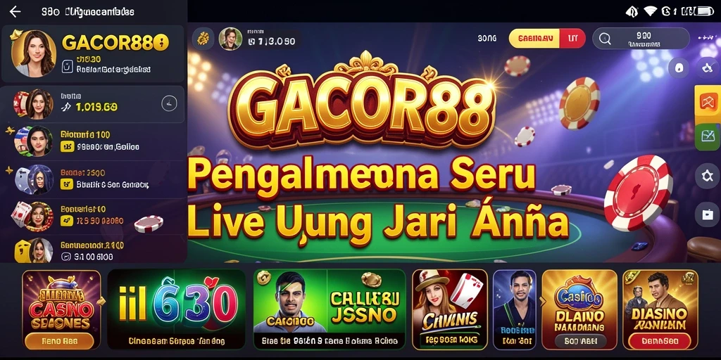 Screenshot GACOR88 menampilkan dealer langsung dan gameplay yang seru.