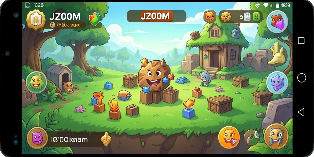 Tampilan utama gameplay J200M dengan berbagai teka-teki menarik.