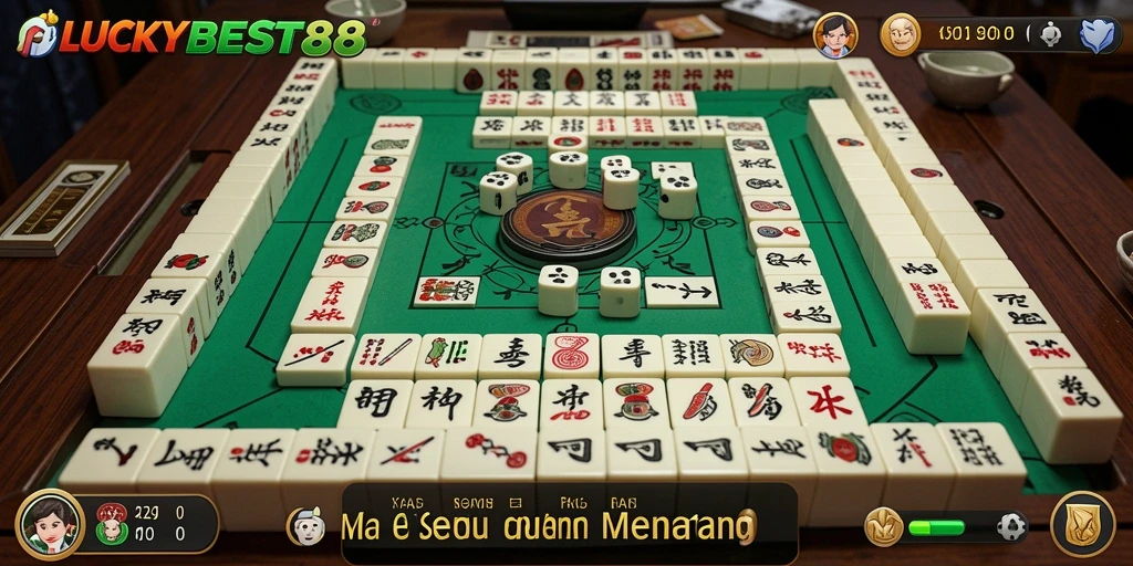 Tampilan gameplay seru dari LUCKYBEST88 yang menampilkan Mahjong klasik.