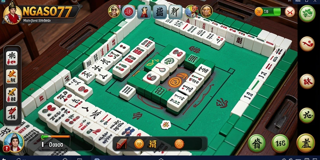 Screenshot gameplay NGASO77 menampilkan suasana seru permainan Mahjong.