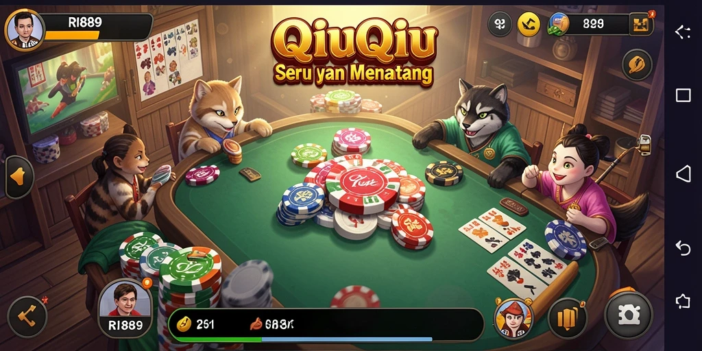 Screenshot menampilkan gameplay menarik di RI889 saat bermain QiuQiu.